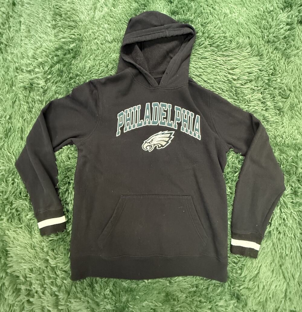NFL Philadelphia Eagles Team Apparel Women's S Black Pullover Hoodie Sweatshirt